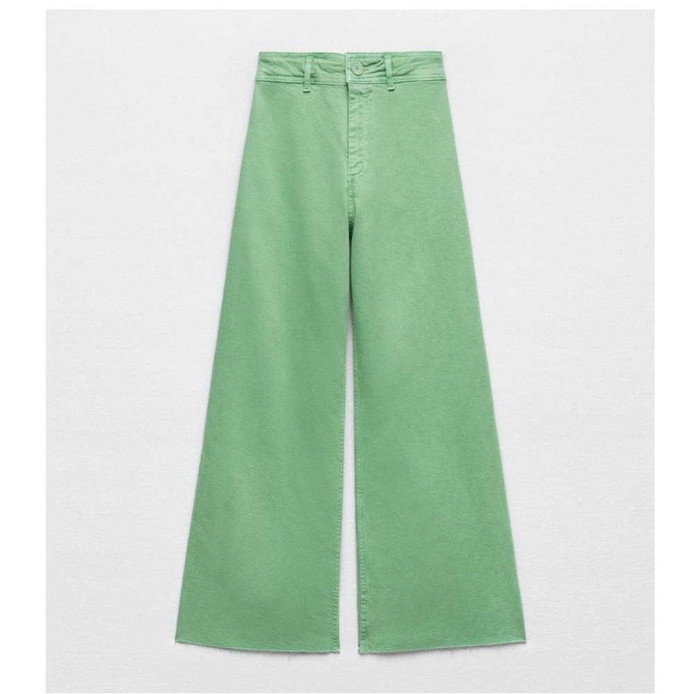 Zara Marine Straight Green Jeans